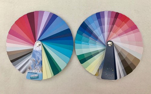 Pocket kleurenwaaier/ 2 sides / lichte zomertype