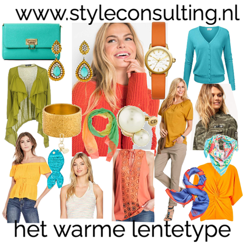 Kleuren voor het warme lentetype.