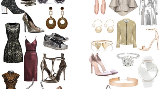 Metallic stoffen en metalen voor feestkleding.