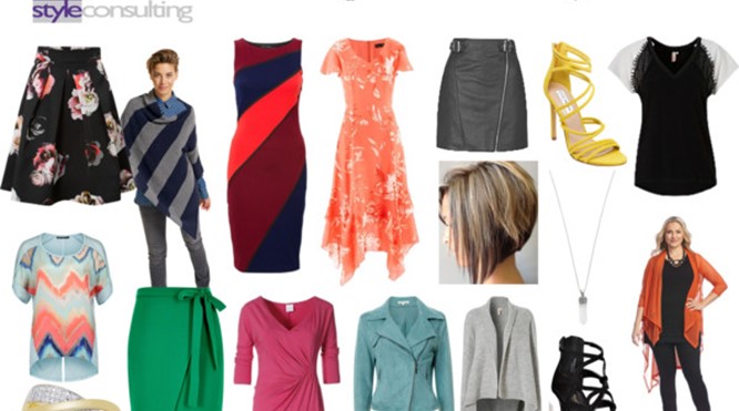 Diagonale/ schuine lijnen in kleding.