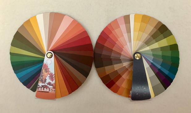 Pocket-kleurenwaaier/2 sides warme herfsttype.