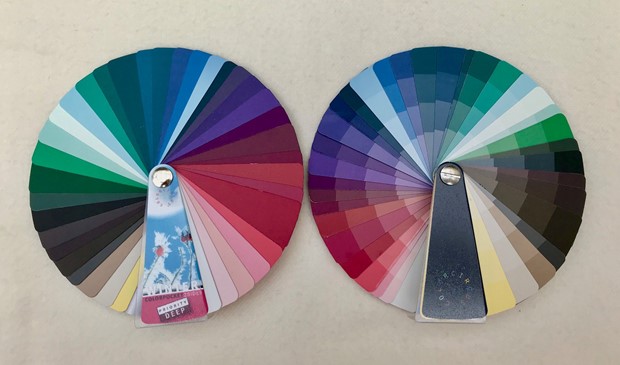 Pocket kleurenwaaier/ 2 sides diepe wintertype.