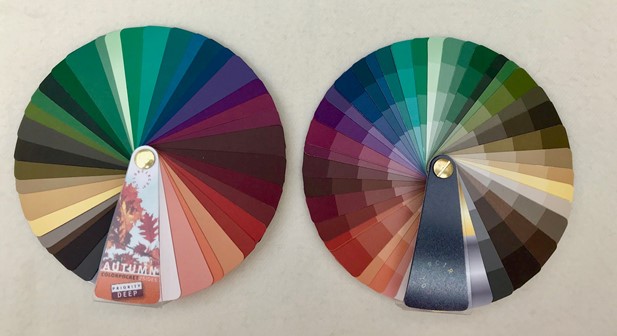 Pocket kleurenwaaier/ 2 sides / diepe herfsttype.