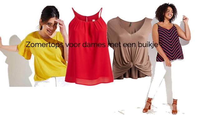 Zomertops en zomerblouses voor vrouwen met een buikje.