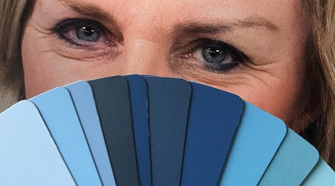 Herhaal de kleuren uit je ogen.